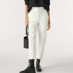BA&SH, New, OMNY High Waisted Off White Zip Front Carrot Trouser Pants Size 0
